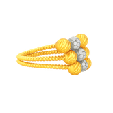 22K Gold Two-Tone Beads Ring
